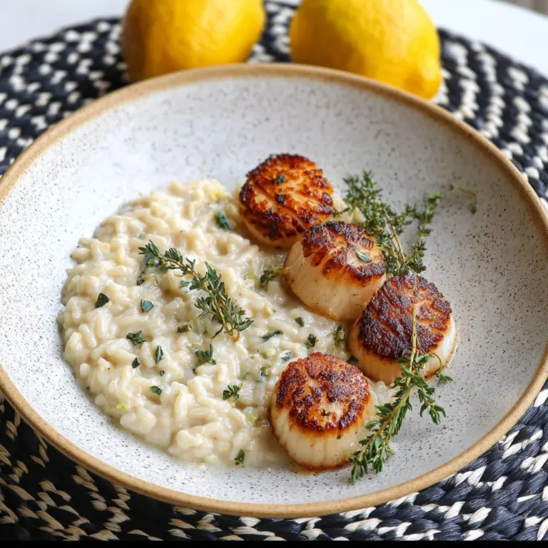 Parmesan, Thyme & Lemon Risotto with Seared Scallops Recipe
