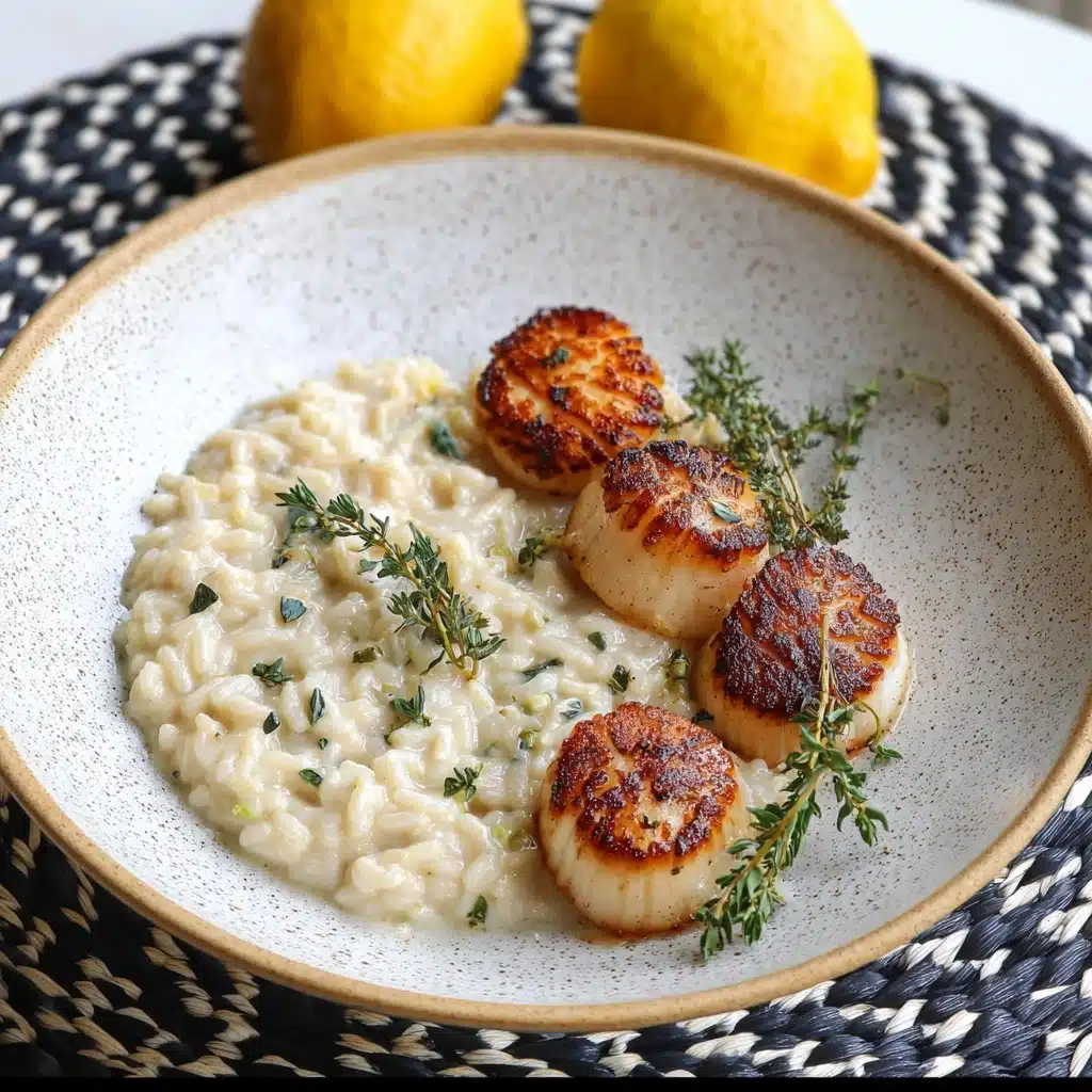 Parmesan, Thyme & Lemon Risotto with Seared Scallops Recipe