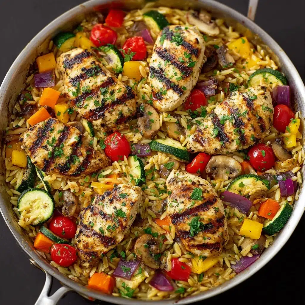 Easy Balsamic Chicken & Veggie Orzo Recipe