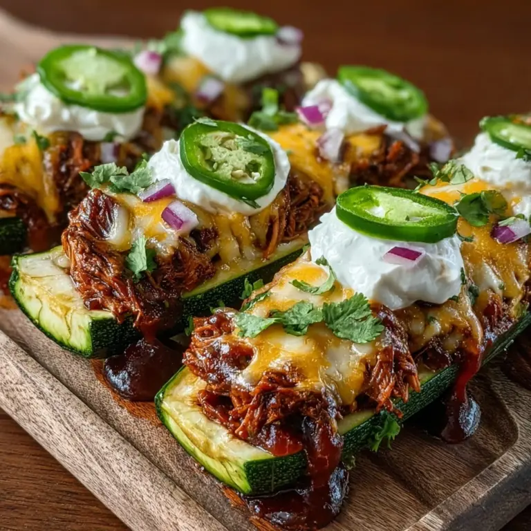 Sticky BBQ Chicken Zucchini Boats Recipe