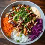Korean BBQ Chicken Bowls with Gochujang Cream Sauce Recipe