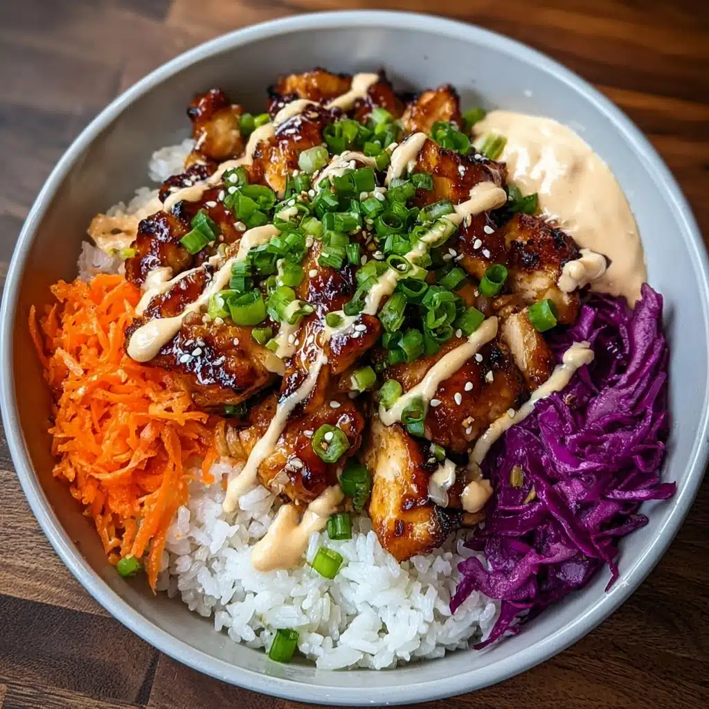 Korean BBQ Chicken Bowls with Gochujang Cream Sauce Recipe