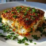 Garlic Parmesan Crusted Halibut Recipe