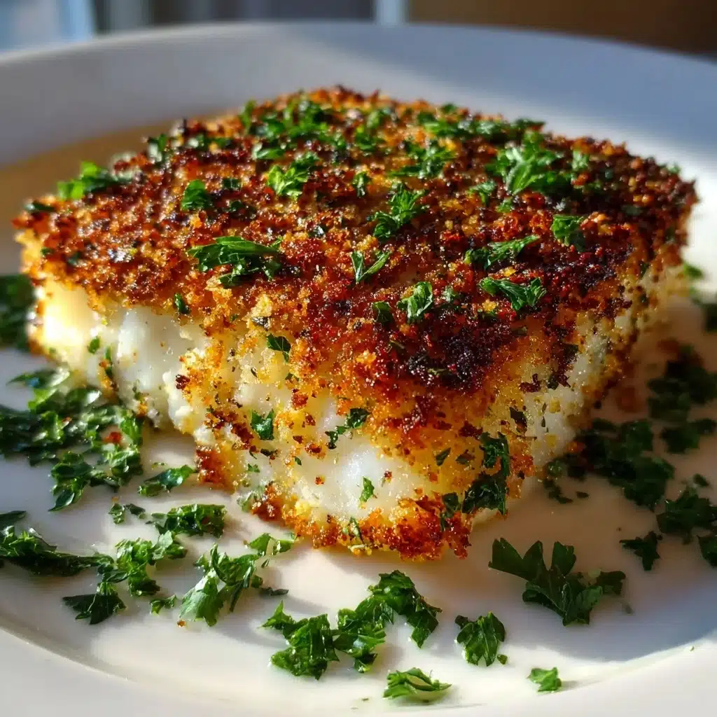 Garlic Parmesan Crusted Halibut Recipe