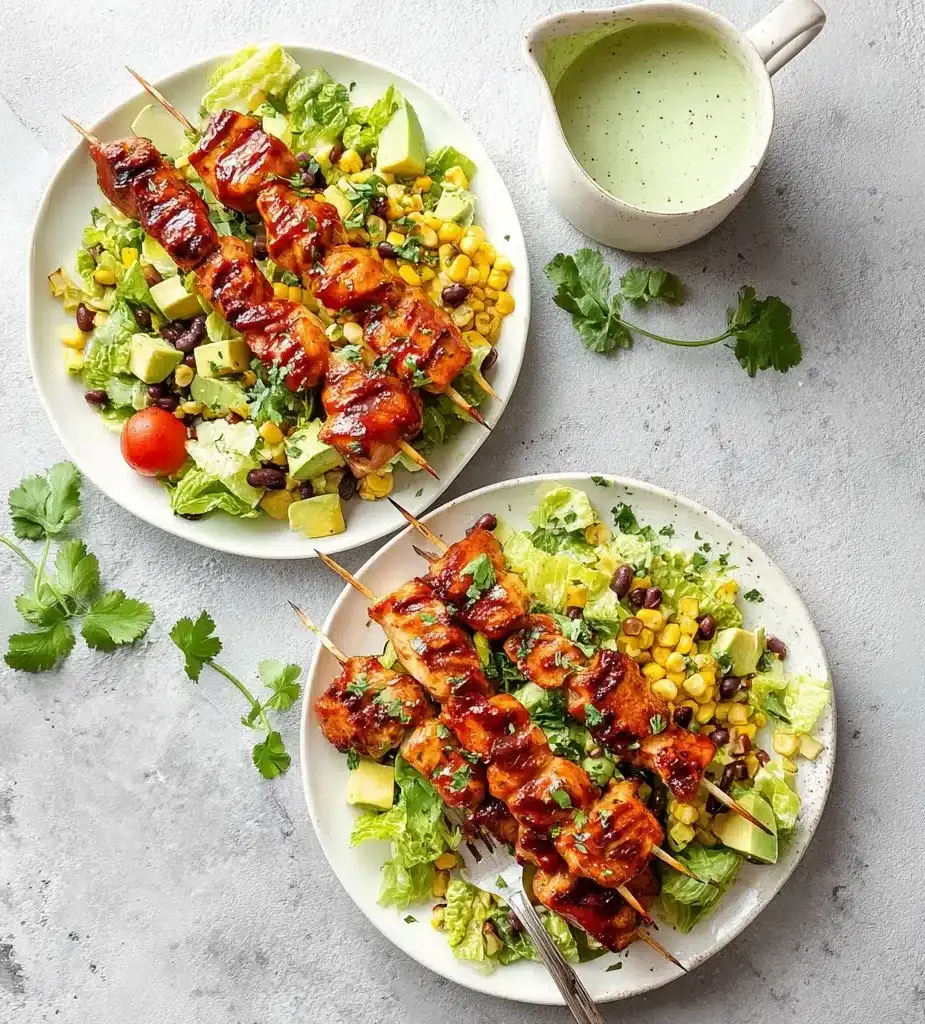 BBQ Chicken Skewer Salad