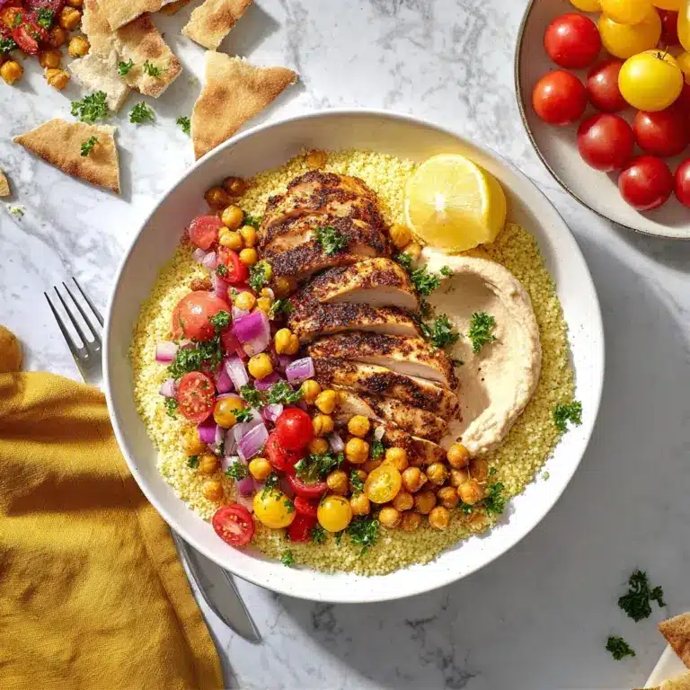 Easy Shawarma Chicken Bowls with Lemon Sauce