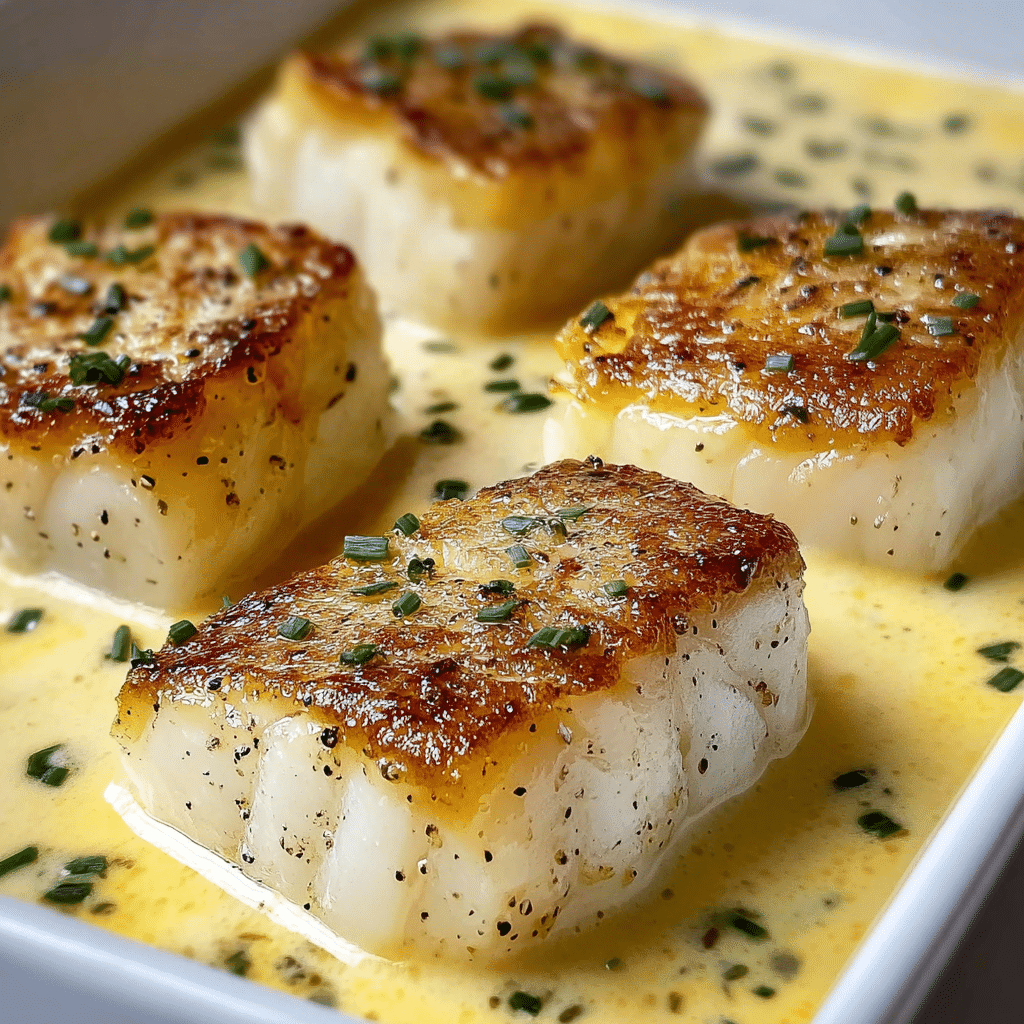 Baked Cod in Coconut Lemon Cream Sauce Recipe
