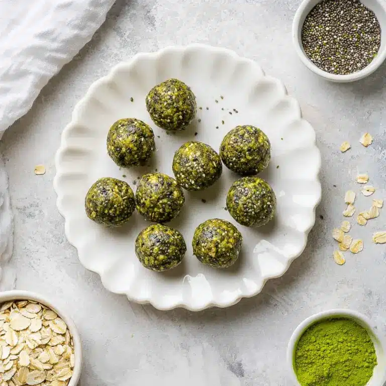 No-Bake Matcha Protein Balls Recipe