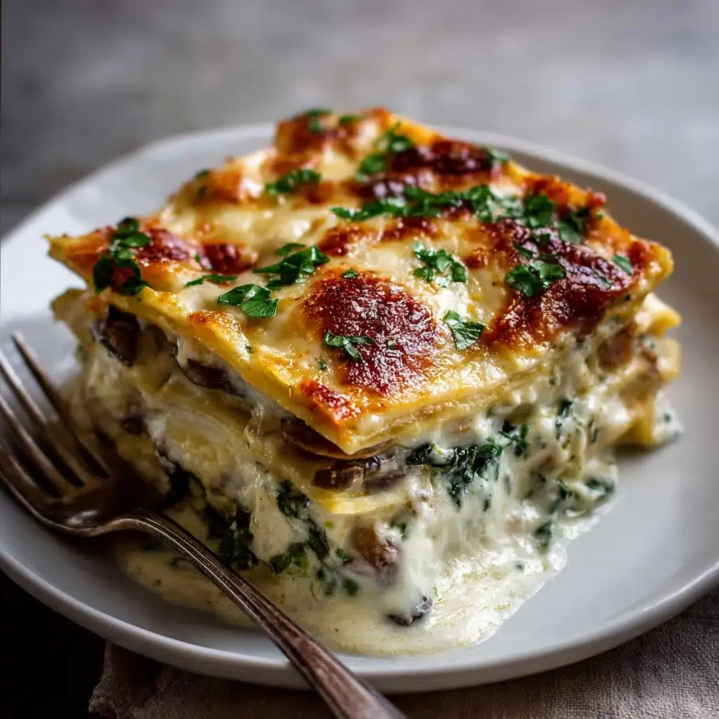 Spinach and Mushroom White Lasagna Recipe - Recipe Image