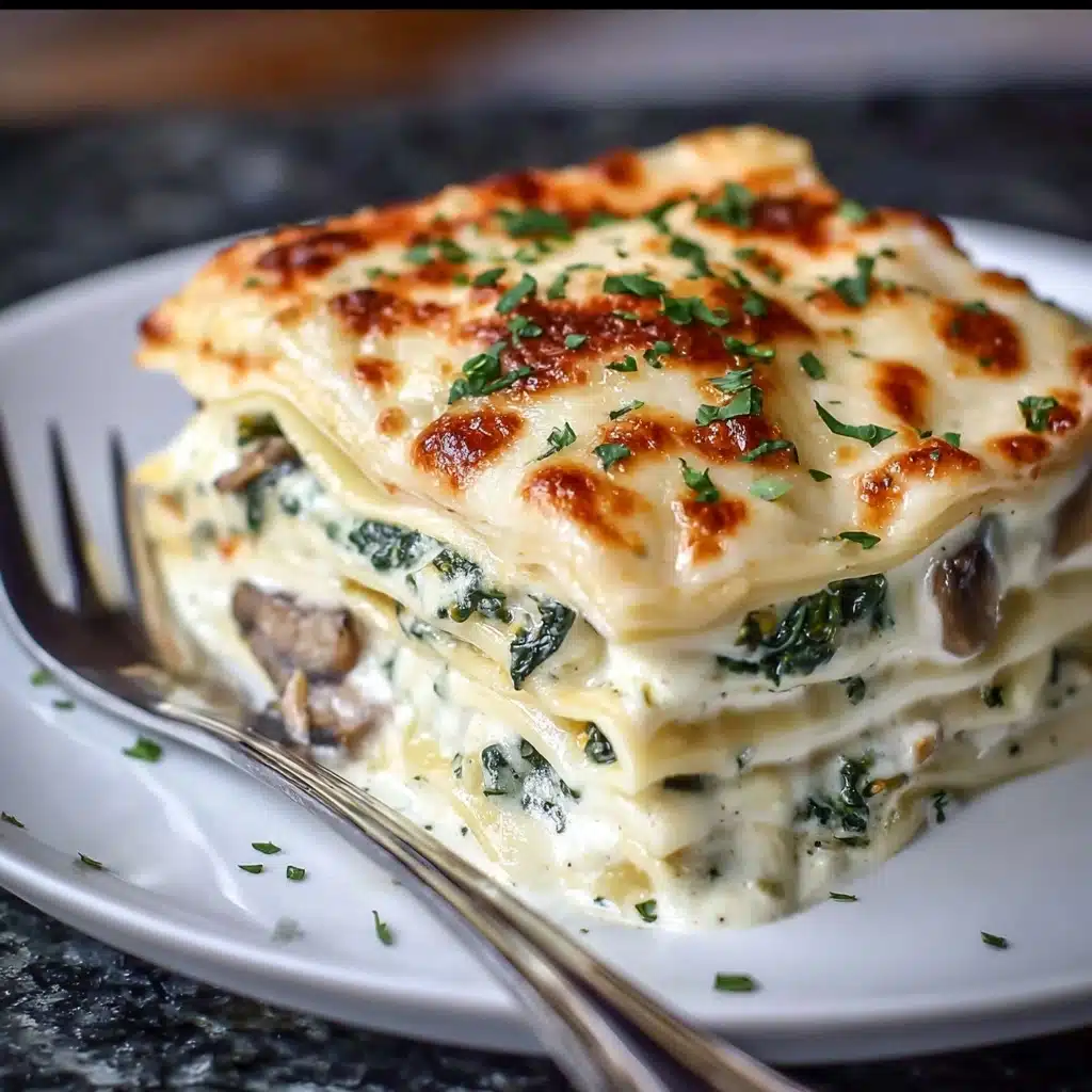 Spinach and Mushroom White Lasagna Recipe - Recipe Image