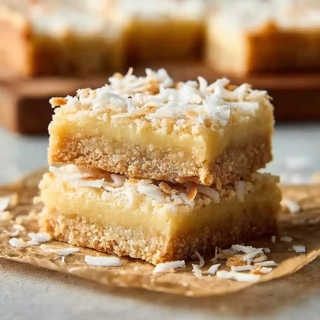 Irresistible Chewy Coconut Bars Recipe - Recipe Image
