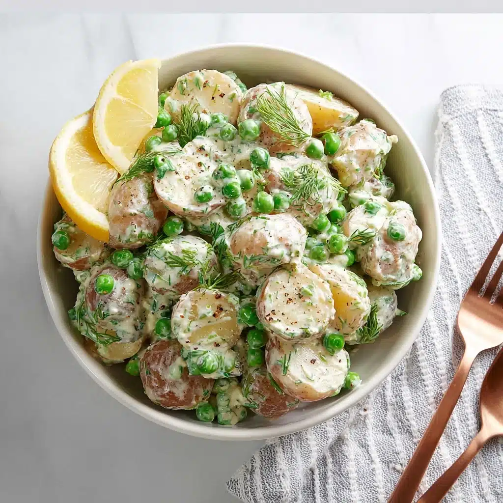Creamy Potato Salad with Peas and Dill Recipe