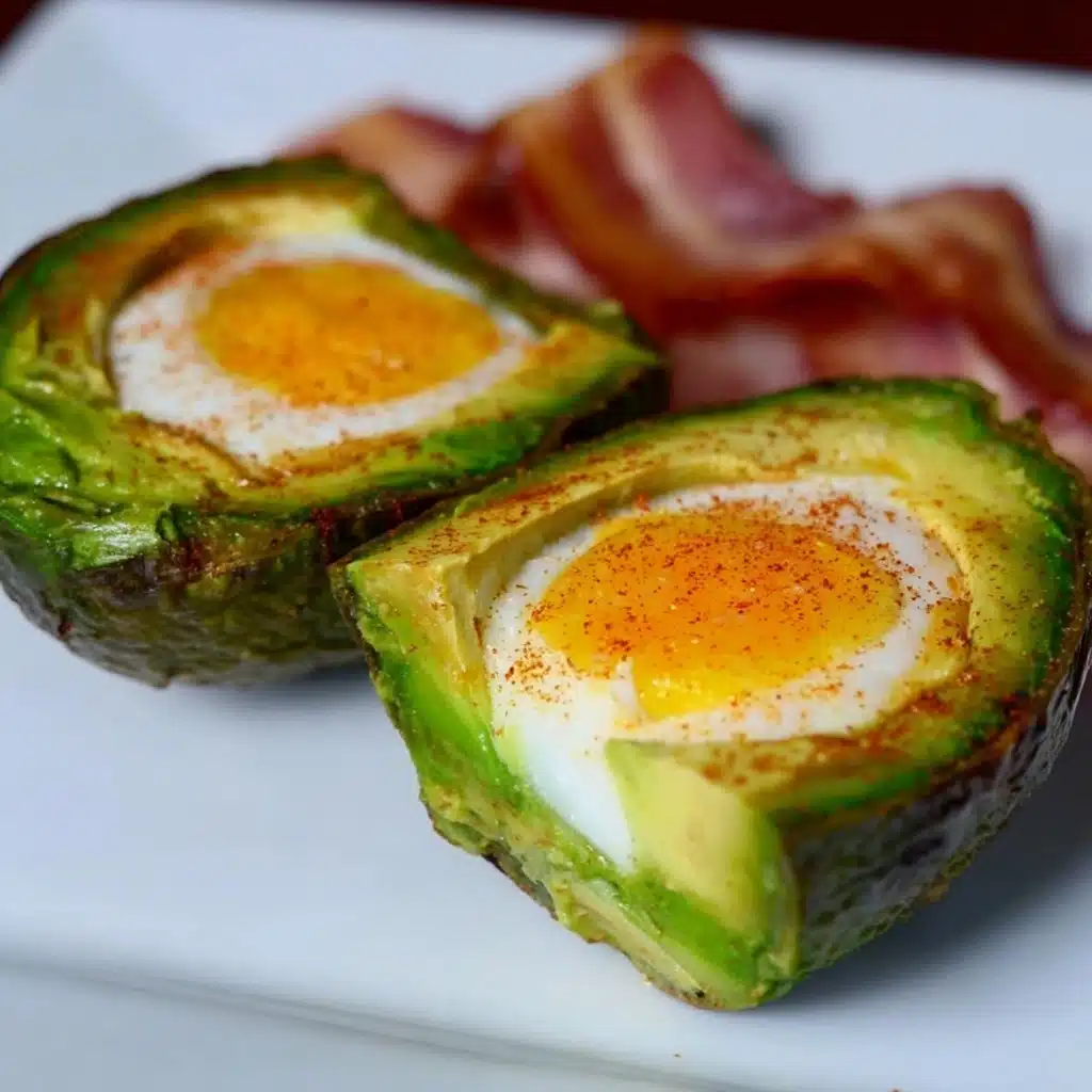 Keto Air Fryer Avocado Baked Egg Recipe - Recipe Image