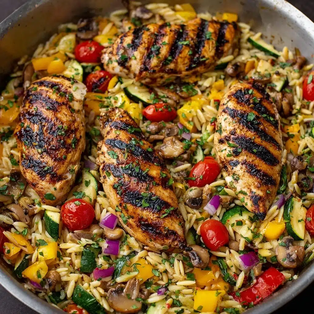 Easy Balsamic Chicken & Veggie Orzo Recipe - Recipe Image