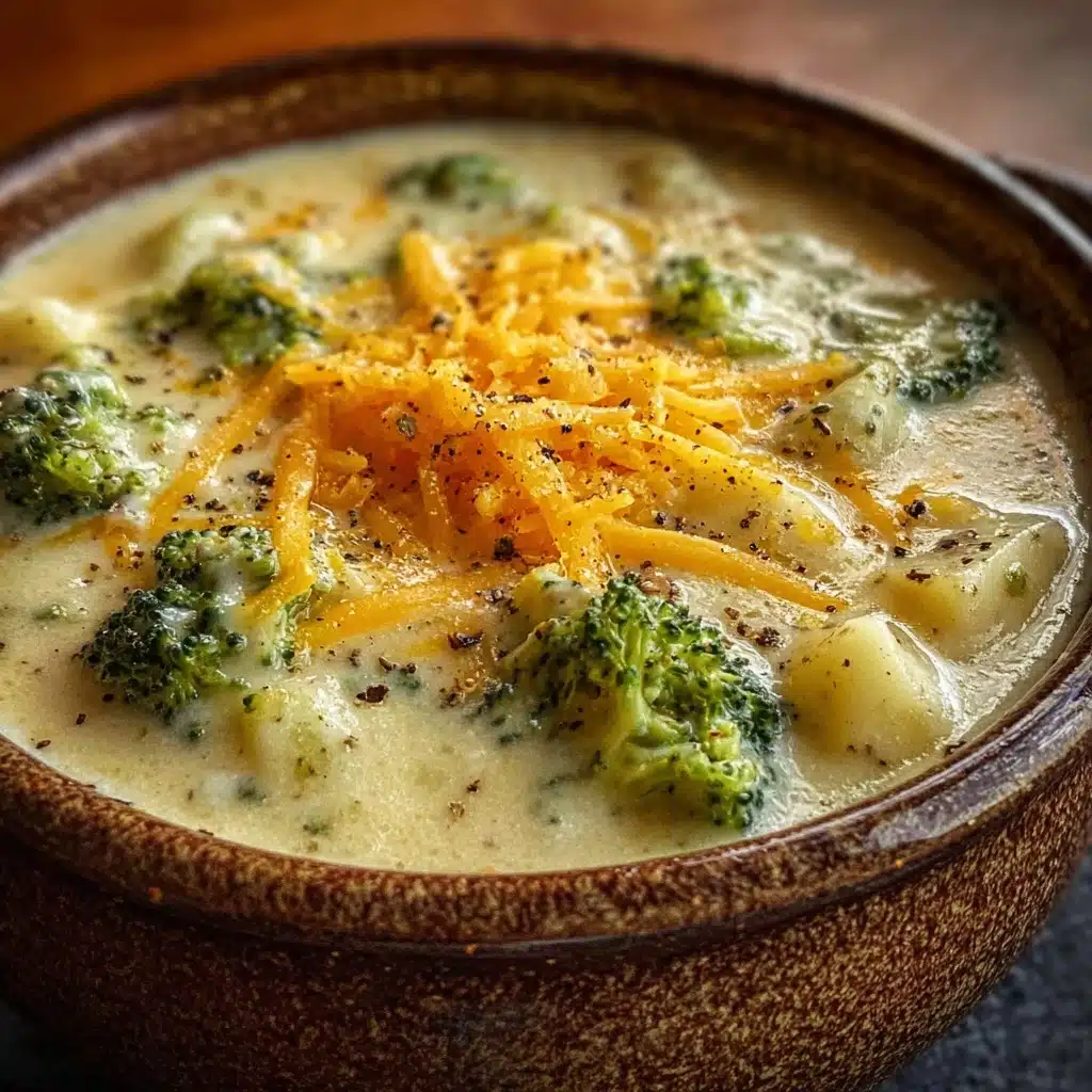 Easy Crock Pot Potato Broccoli Cheddar Soup Recipe - Recipe Image