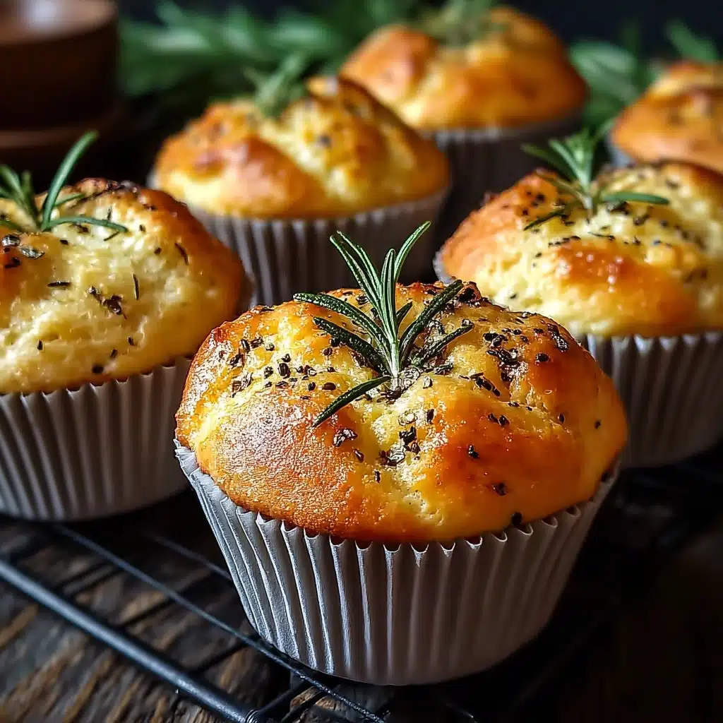 Easy Garlic Rosemary Focaccia Muffins Recipe - Recipe Image