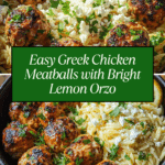 Greek Chicken Meatballs with Lemon Orzo Recipe