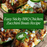 Sticky BBQ Chicken Zucchini Boats Recipe