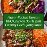 Korean BBQ Chicken Bowls with Gochujang Cream Sauce Recipe