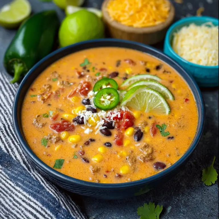 High Protein Creamy Taco Soup Recipe