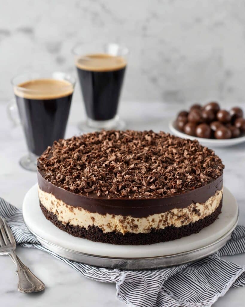Coffee Cheesecake with Chocolate Ganache Recipe