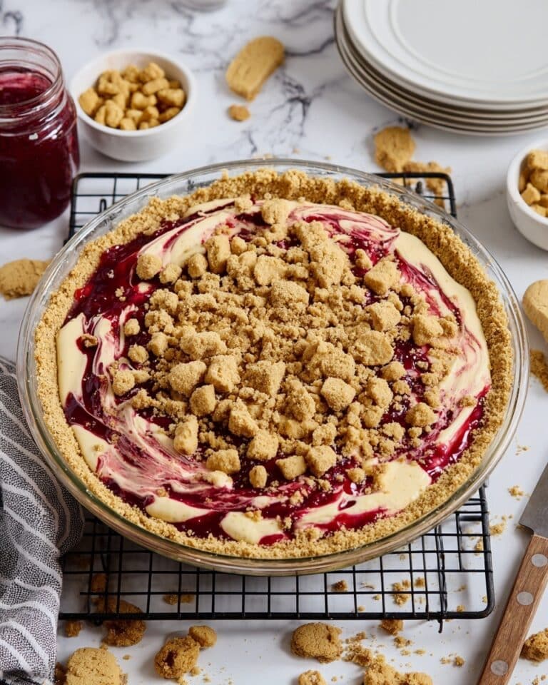 Peanut Butter and Raspberry Jelly Pie Recipe
