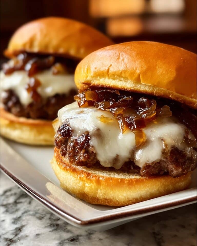 Irish Pub Burgers with Cheddar, Bacon, and Caramelized Onions Recipe