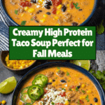 High Protein Creamy Taco Soup Recipe