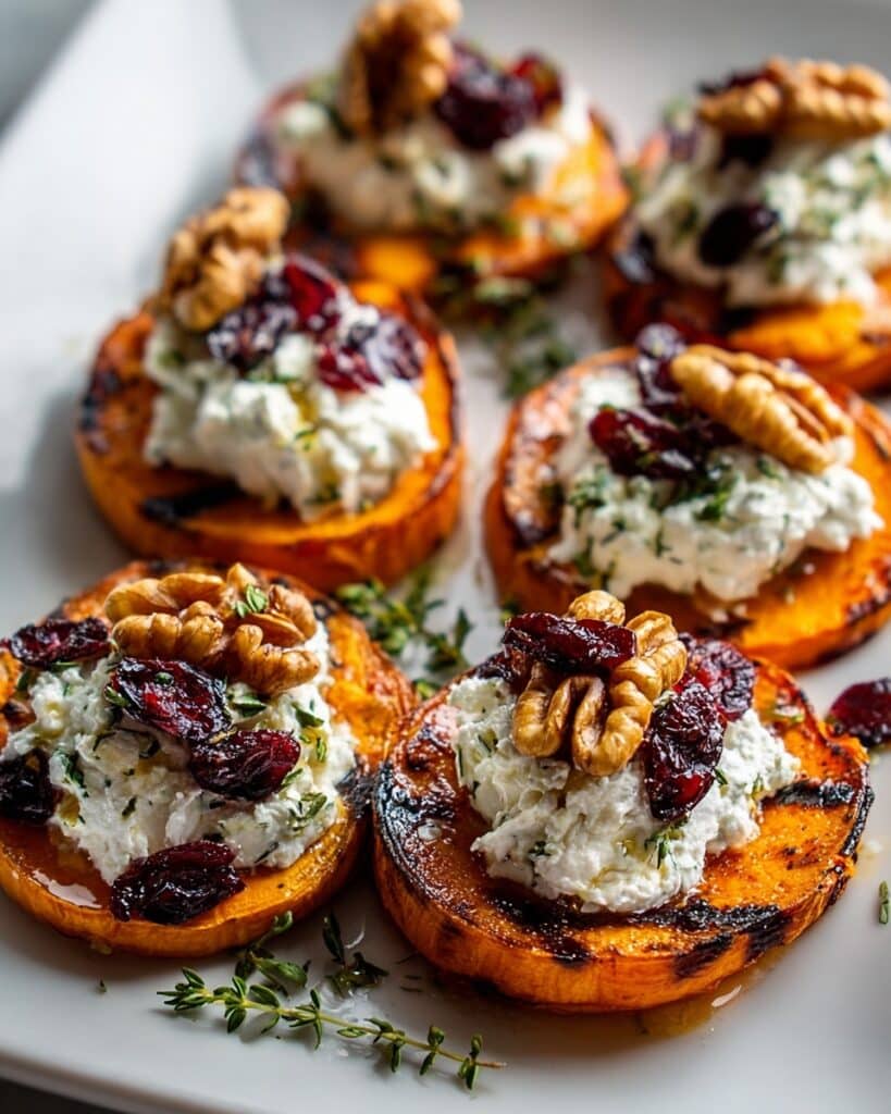 Roasted Sweet Potato Rounds with Herbed Ricotta Recipe