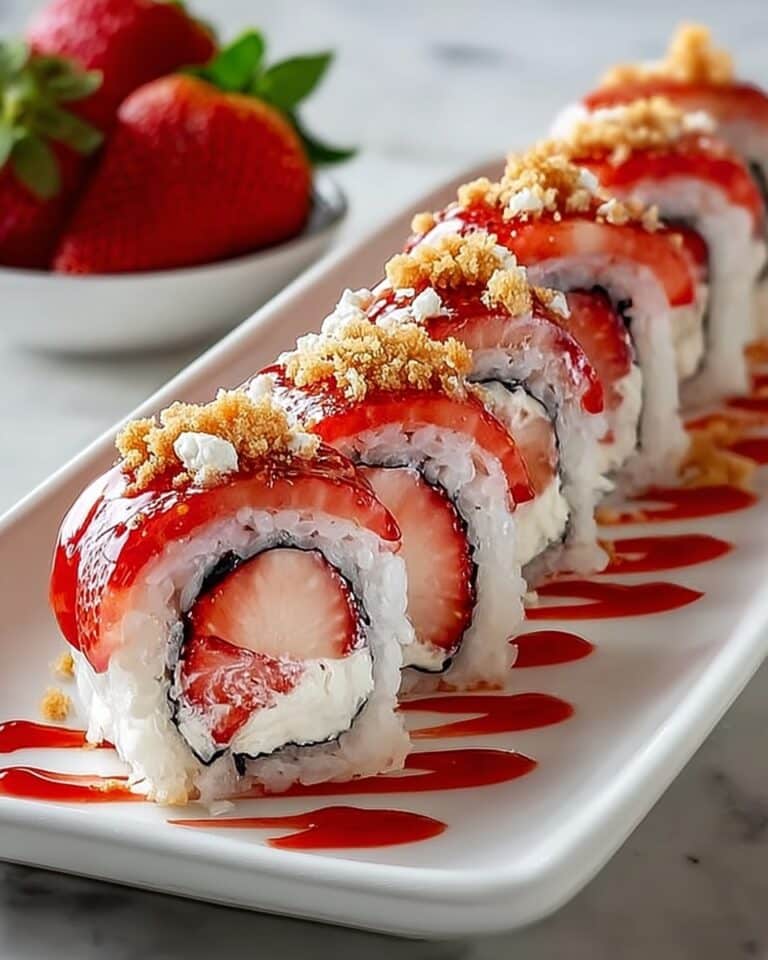 Creative & Cute Strawberry Shortcake Sushi Roll Dessert Recipe