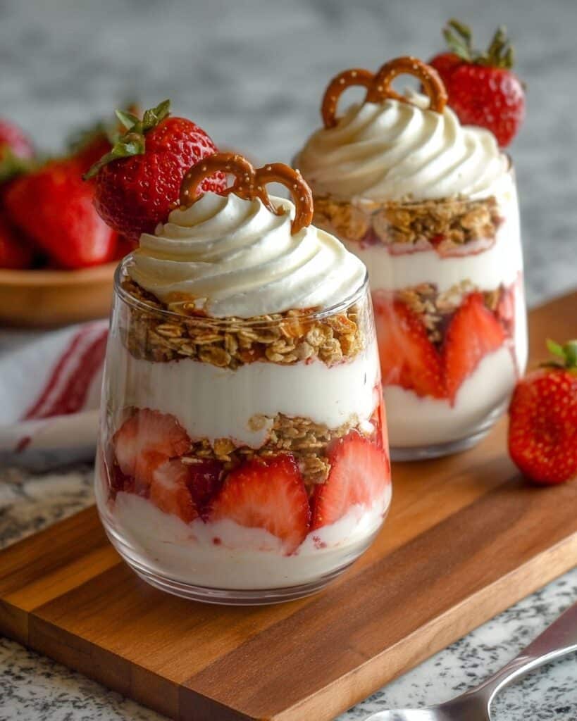 Strawberry Pretzel Salad Parfaits Recipe