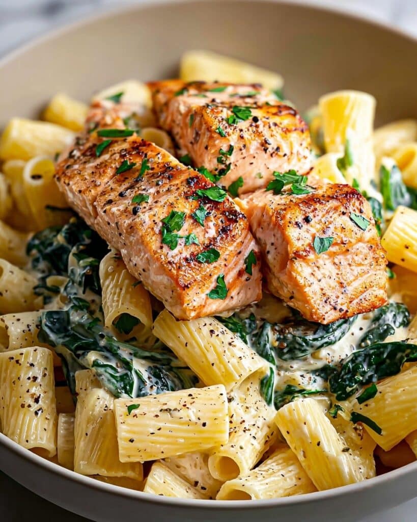 Salmon Spinach Pasta Recipe