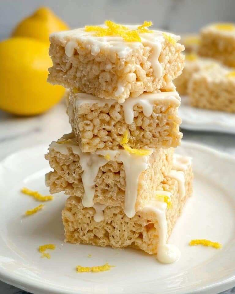 Lemon Rice Krispy Treats with White Chocolate Drizzle Recipe