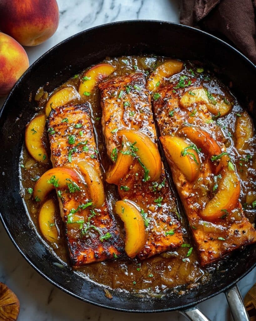 Bourbon Peach Roasted Salmon Recipe