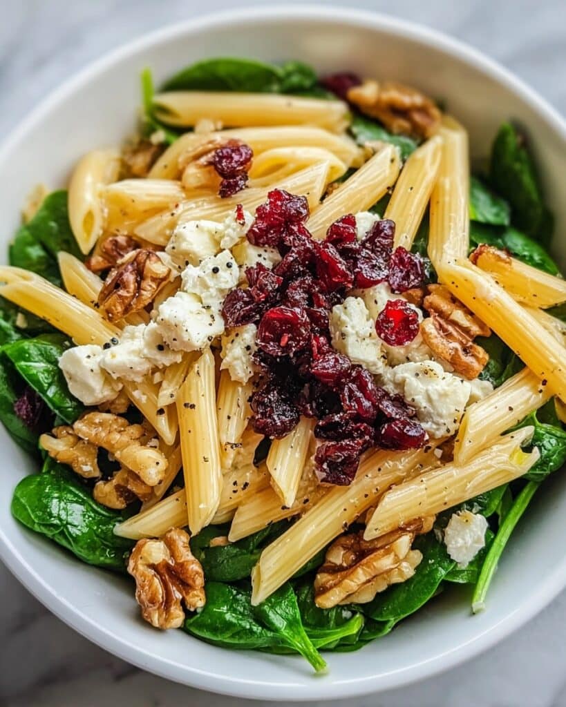 Feta & Cranberry Penne Salad with Orange Vinaigrette Recipe