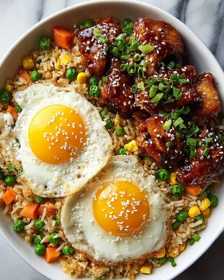 High Protein Crispy Garlic Chicken Fried Rice Bowl Recipe
