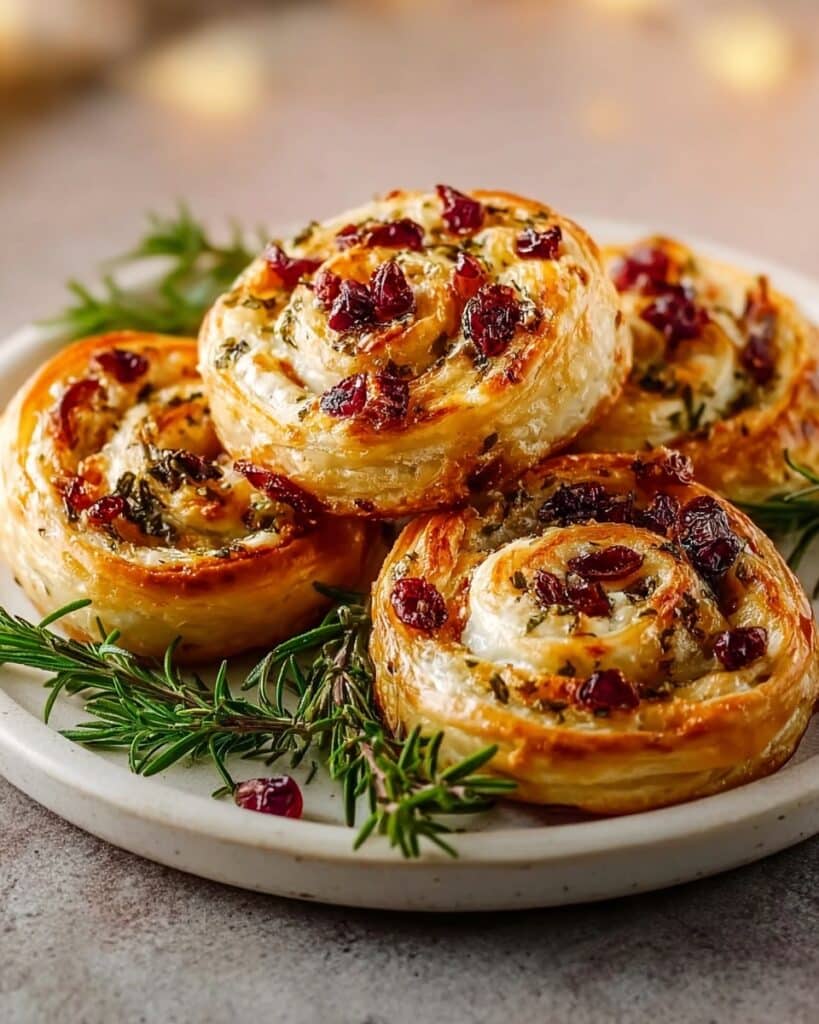 Cranberry Cream Cheese Pinwheels with Feta & Herbs Recipe