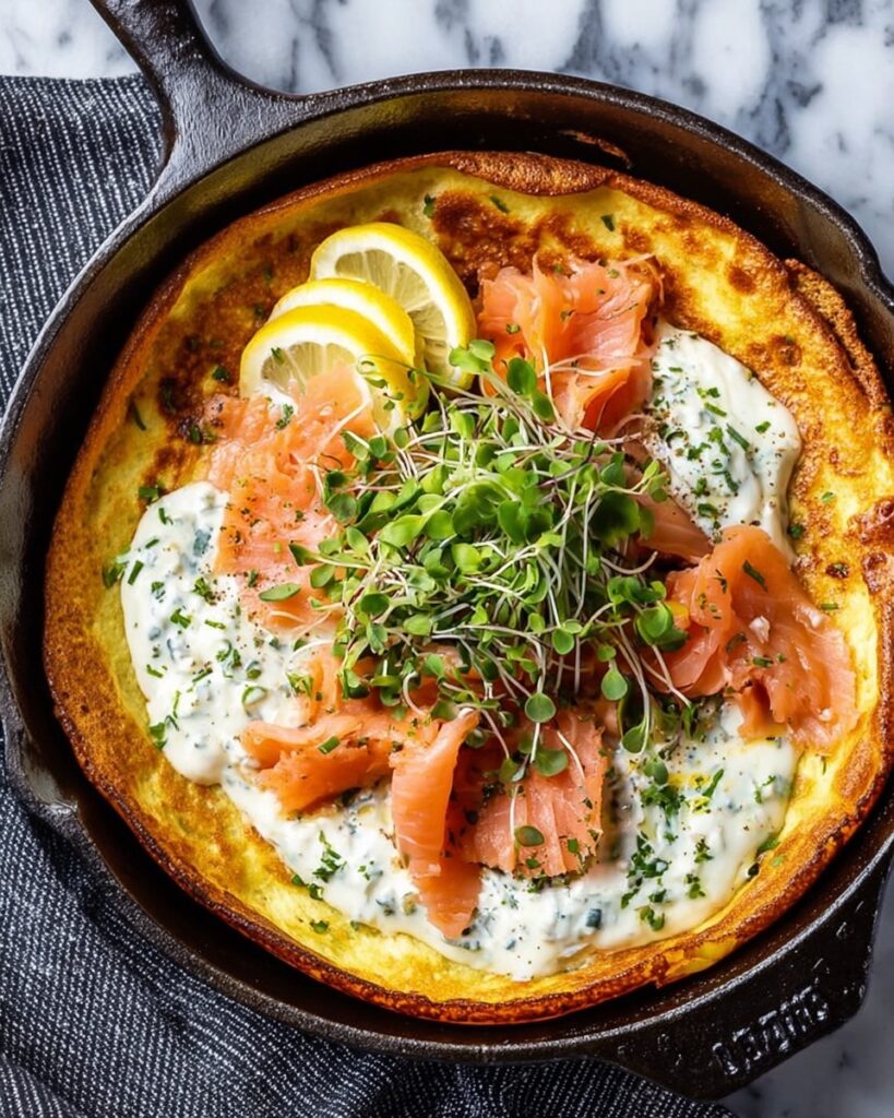 Smoked Salmon Dutch Baby with Crème Fraîche Recipe