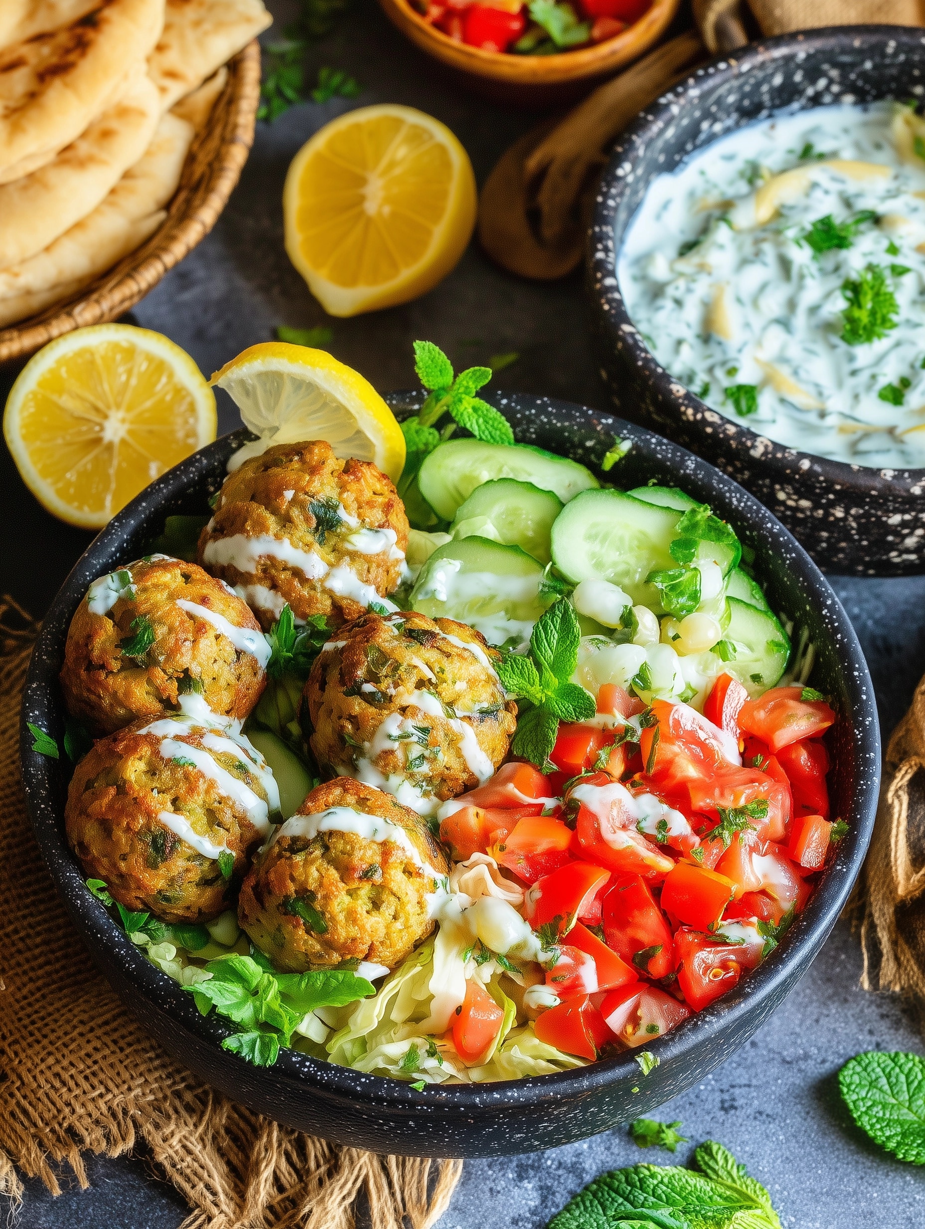 Spinach Falafel Hummus Bowl Recipe - Recipe Image