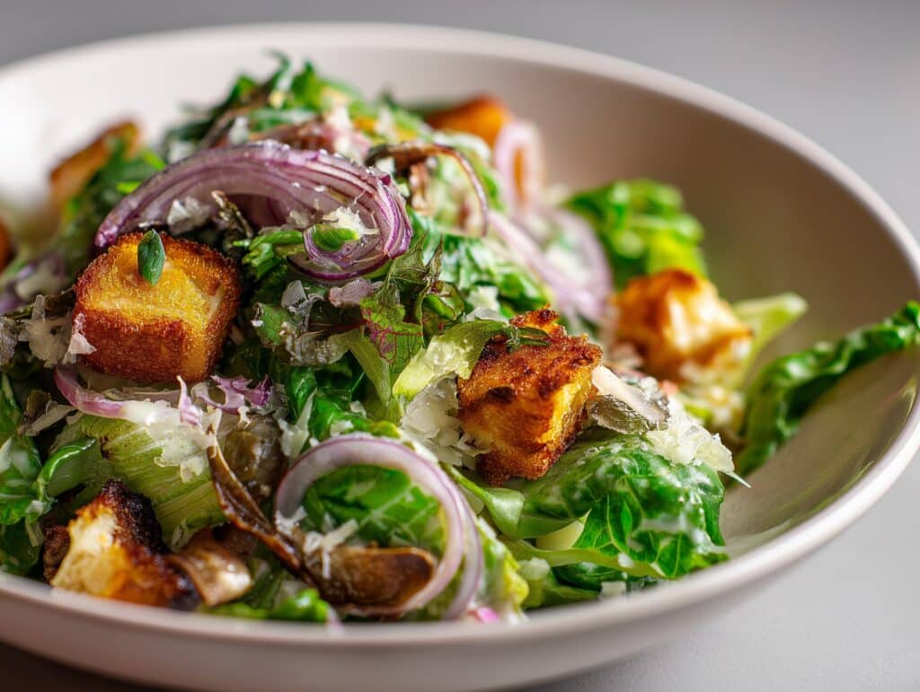 Colorful Pecan and Feta Romaine Salad with Balsamic and Poppyseed Dressings Recipe