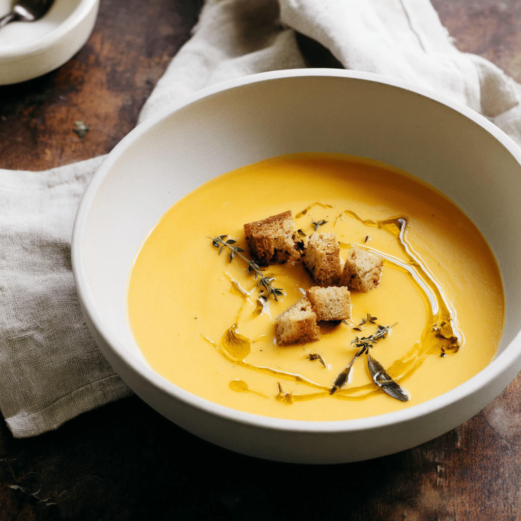 Miso & Butternut Soup with Sesame Kale Recipe - Recipe Image