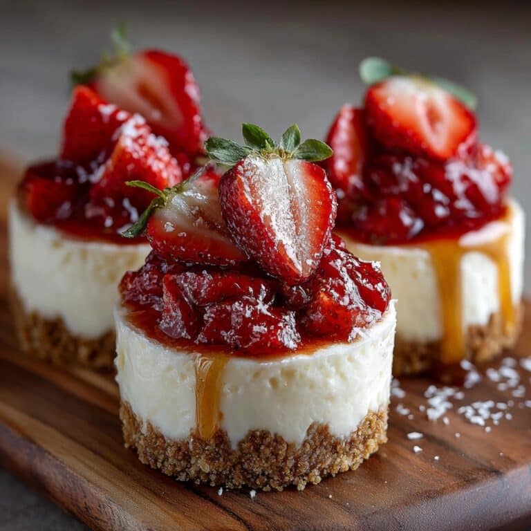 Mini Strawberry Cheesecakes with Streusel Topping Recipe