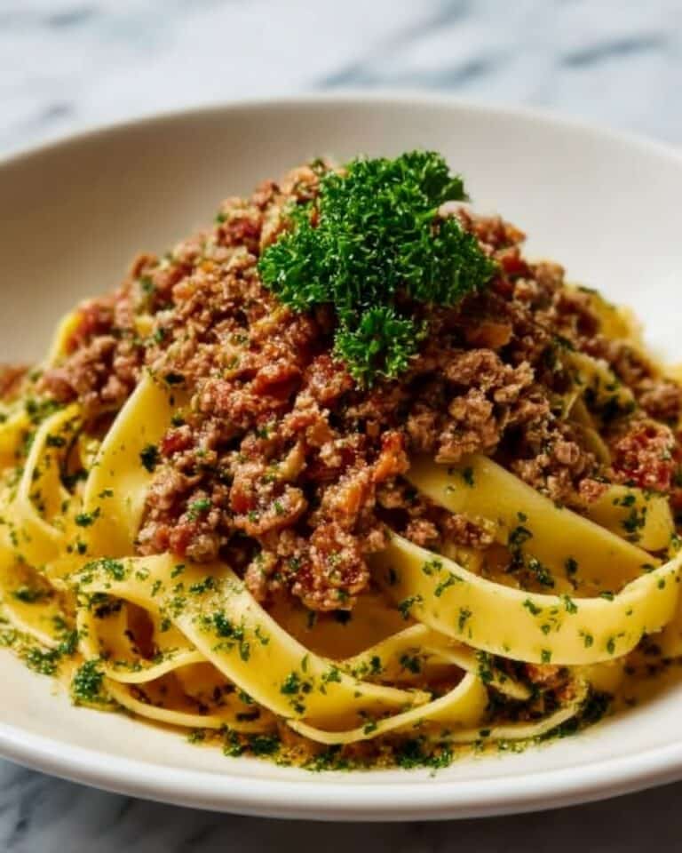 Creamy Parmesan Beef Linguine with Garlic Butter Sauce Recipe