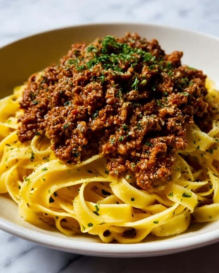 Creamy Parmesan Beef Linguine with Garlic Butter Sauce Recipe