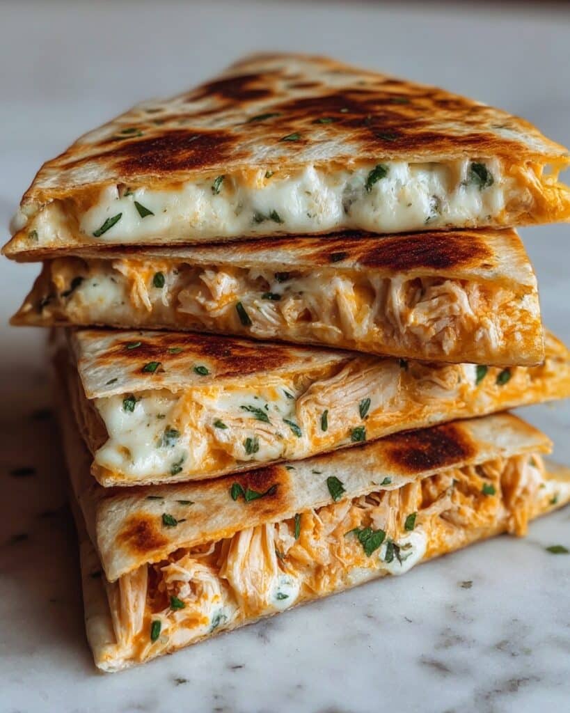 High Protein Chicken Ranch Quesadilla Crispy Creamy Low Carb Recipe