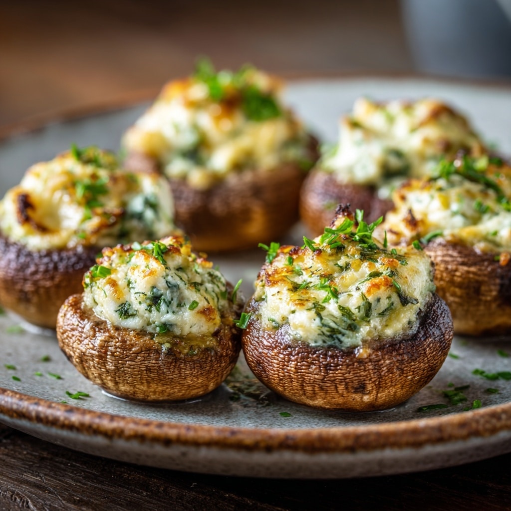 Cheesy Parmesan Stuffed Mushrooms Recipe - Recipe Image
