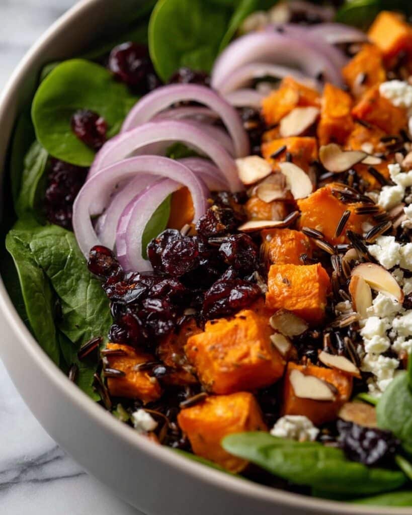 Sweet Potato Salad with Cranberries, Feta, and Honey Lemon Mustard Dressing Recipe