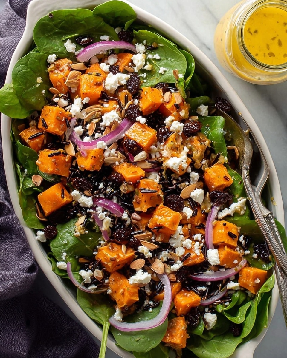 Sweet Potato Salad with Cranberries, Feta, and Honey Lemon Mustard Dressing Recipe - Recipe Image