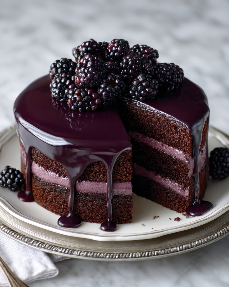 Decadent Blackberry Velvet Gothic Cake Recipe - Recipe Image