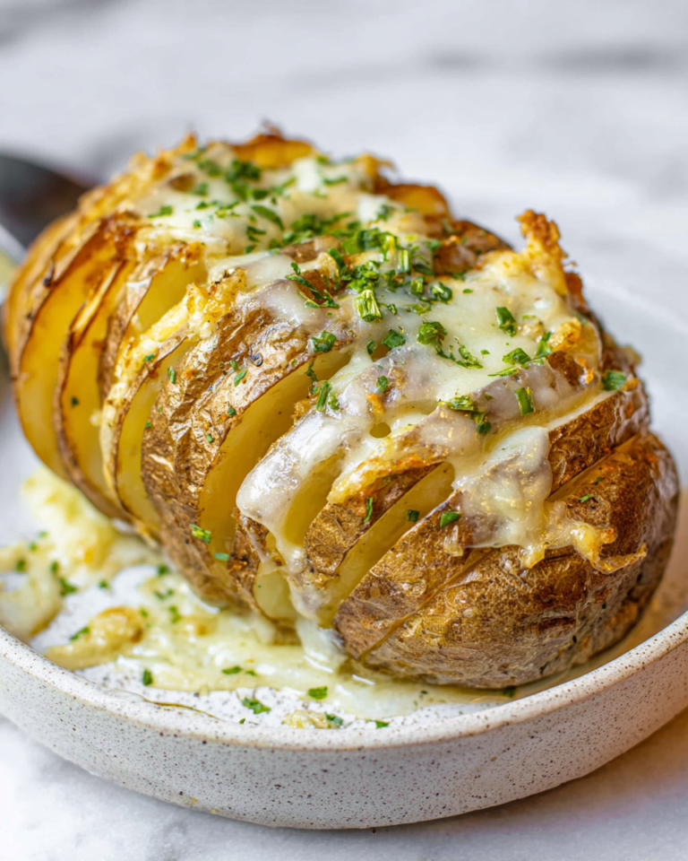 Hasselback Potatoes with Herbs and Cheddar Cheese Recipe